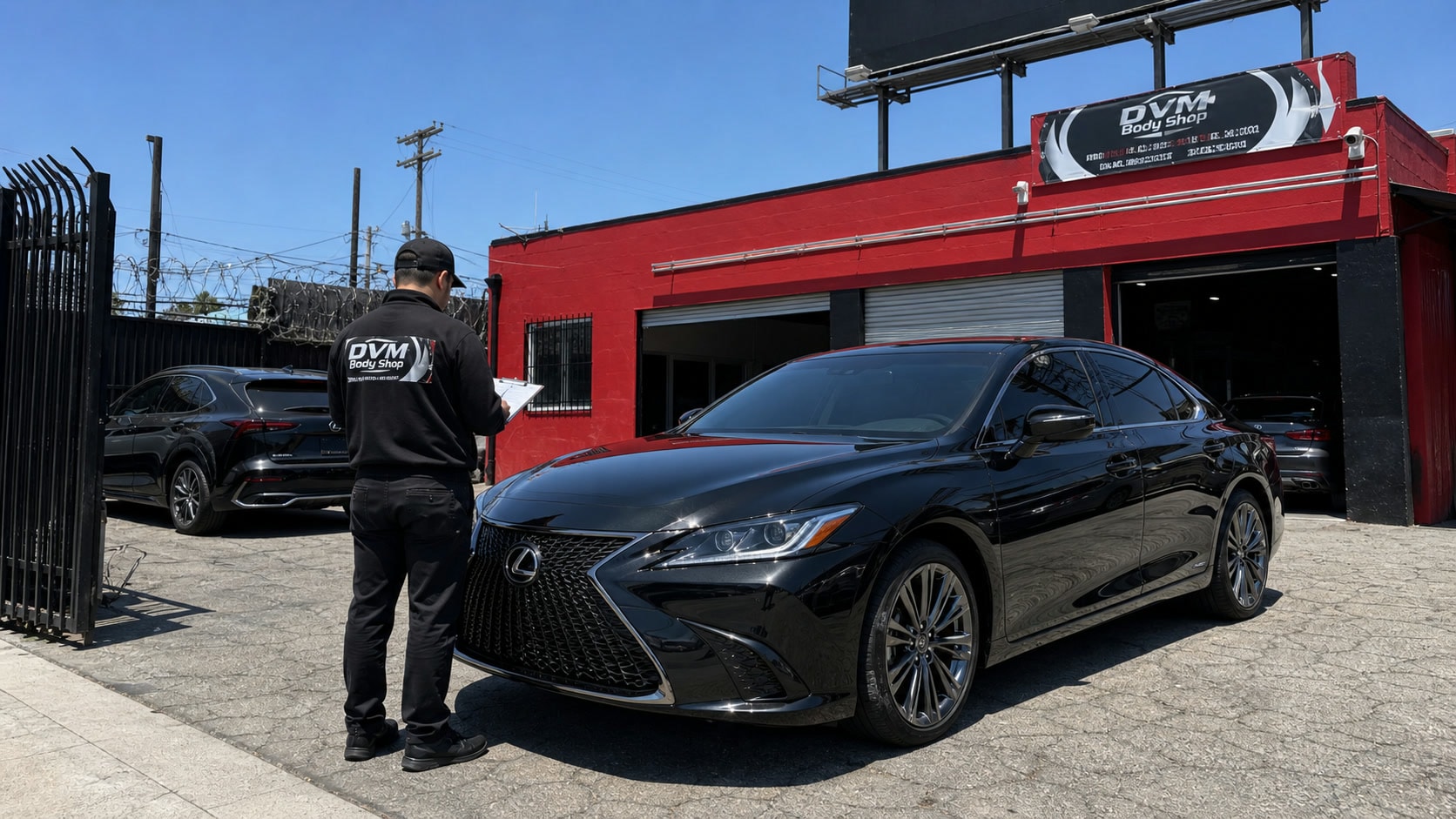 AI photorealistic repaired vehicle handoff at DVM Body Shop